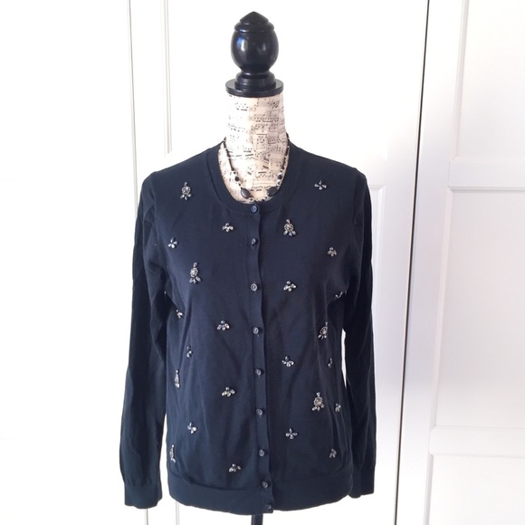 LOFT Sweaters - 🦋Ann Taylor Loft Jewel Embellished Cardigan Teal